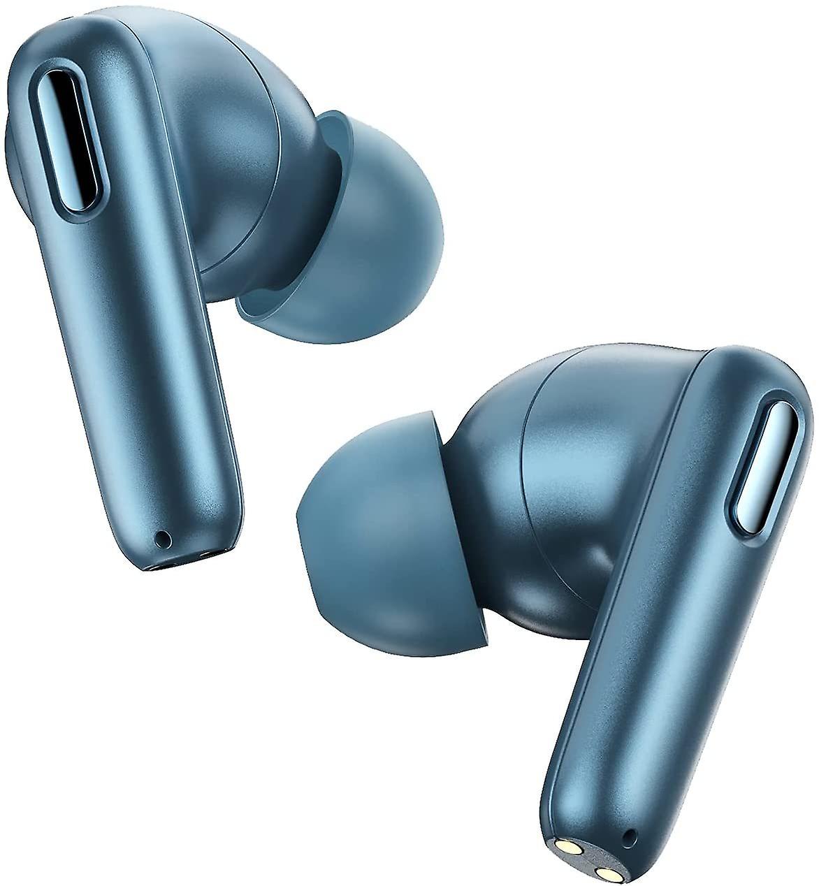 Baseus Wireless Earbuds Hybrid Active Noise Cancelling with 6 Mics， ANC Headphones in Ear with Microphone， IP55 Waterproof Immersive Sound Deep Bass Built in Mic Headset TWS Stereo Earphones(Blue)