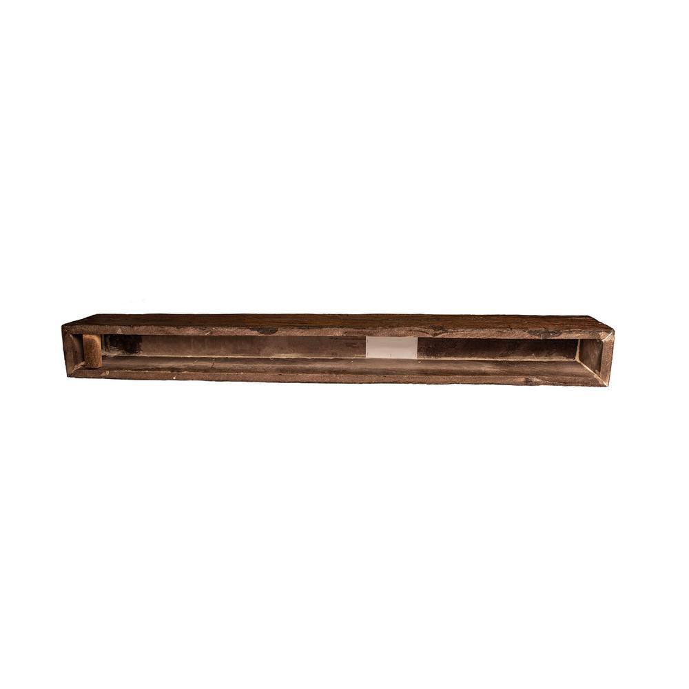 American Pro Decor 6 in. x 8 in. x 4.5 ft. Walnut Hand Hewn Faux Wood Cap-Shelf Mantel 5APD10934