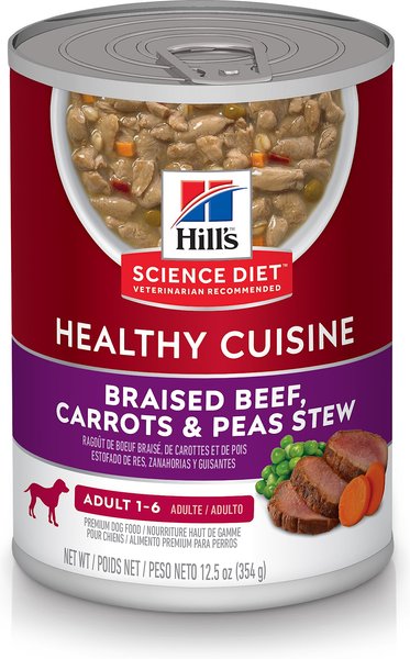 Hill's Science Diet Adult Healthy Cuisine Braised Beef， Carrots and Peas Stew Canned Dog Food