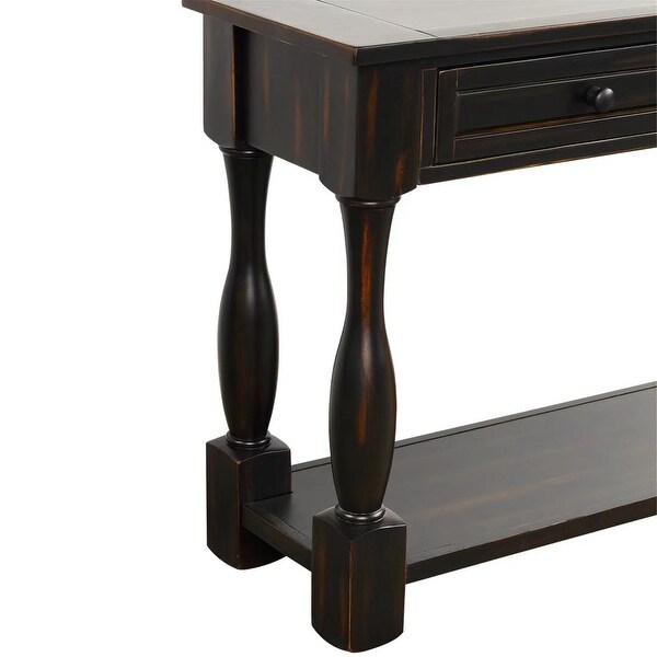 Console Table Long Sofa Table with 3 Drawers and Bottom Shelf