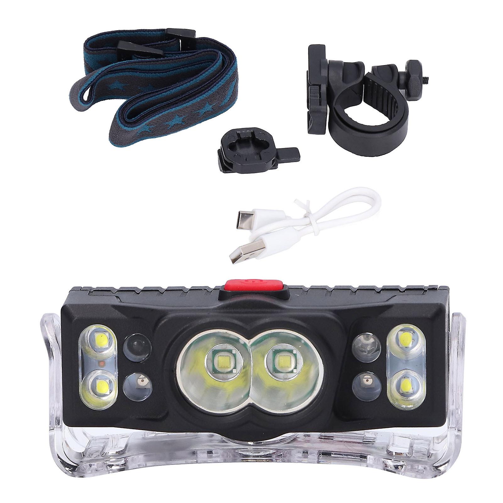 Led Headlamp Mini Rechargeable Head Lamp Intelligent Sensoring Flashlight Waterproof Usb Charging With Power Display Magnet