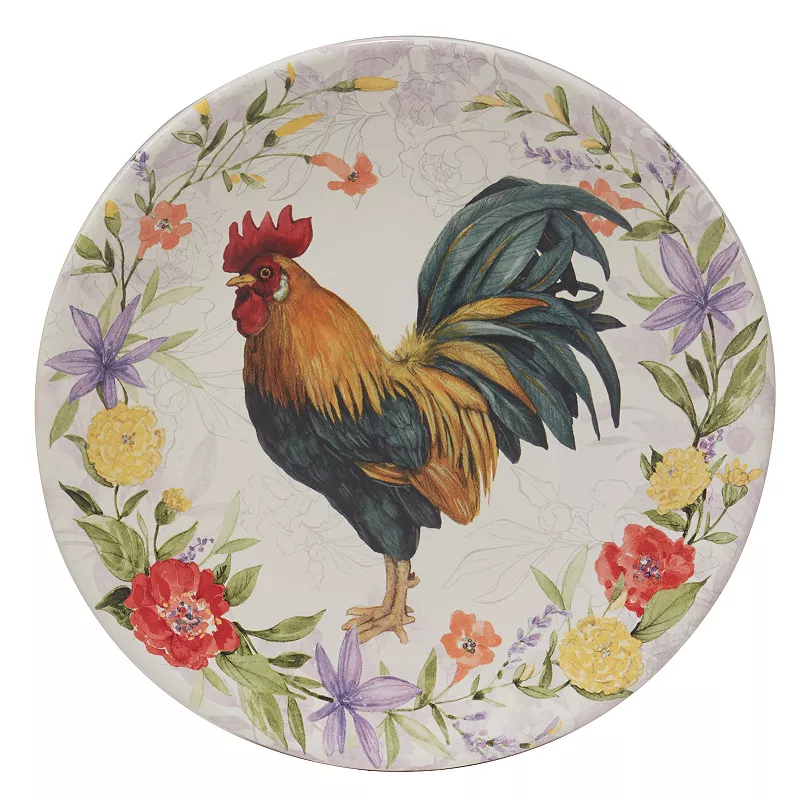 Certified International Floral Rooster 4-pc. Dinner Plate Set