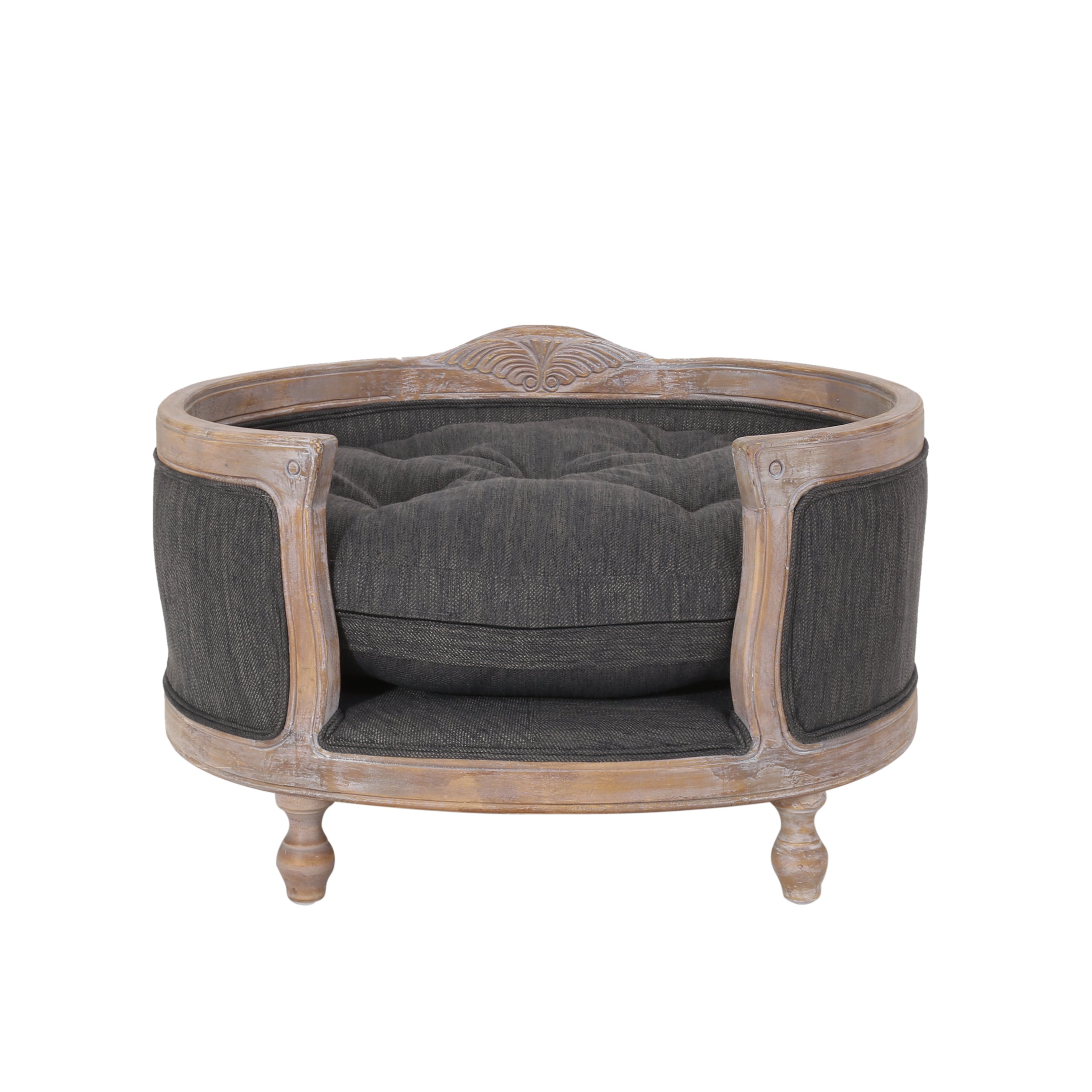 Burgos Contemporary Upholstered Medium Pet Bed with Wood Frame