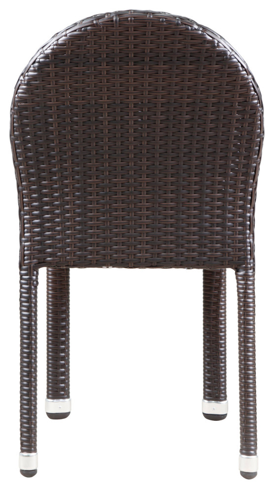 GDF Studio Aries Outdoor Aluminum Wicker Stackable Dining Chairs  Set of 2   Tropical   Outdoor Dining Chairs   by GDFStudio  Houzz