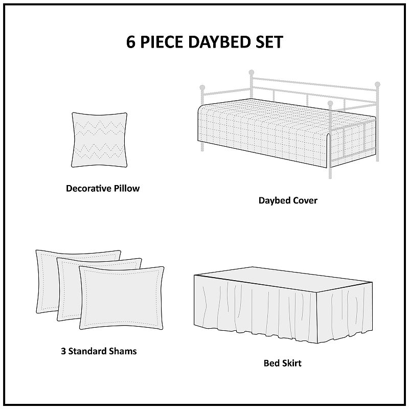 Madison Park Marino 6-piece Daybed Set with Throw Pillow