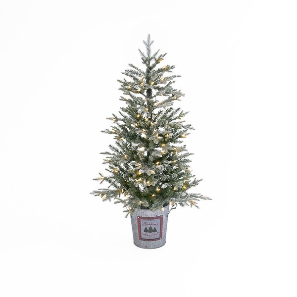 4 ft. Illuminating Flocked Half Holiday Tree