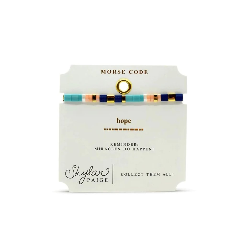 Stia  Skylar Paige - Hope- Morse Code Tila Beaded Bracelet - Just Beachy Bellini