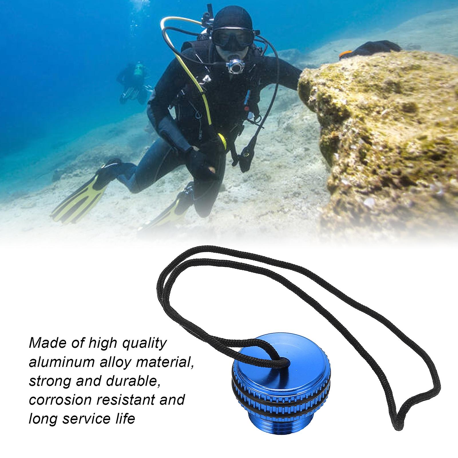 Scuba Diving Tank Valve Dust Plug Cap Protector Cover Dive Tank Cover With Cord For Scuba Tank Valve End Cap[blue]