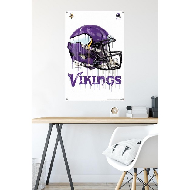 Trends International Nfl Minnesota Vikings Drip Helmet 20 Unframed Wall Poster Prints