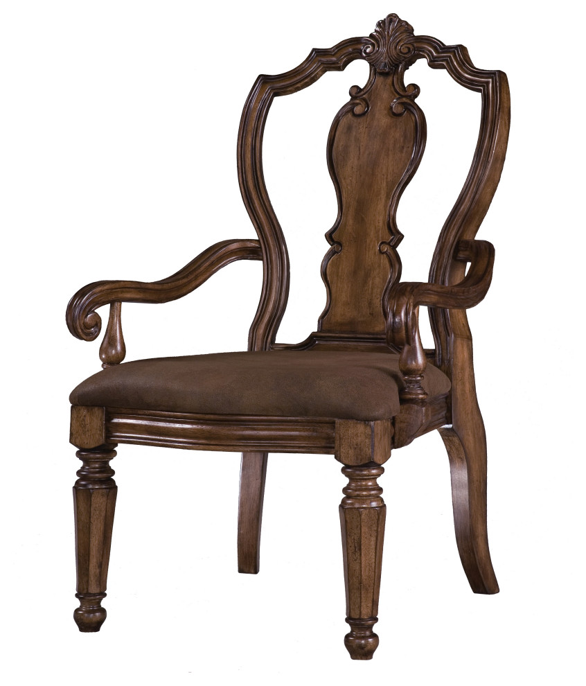 San Mateo Carved Back Arm Chair by Pulaski Furniture   Traditional   Dining Chairs   by Massiano  Houzz