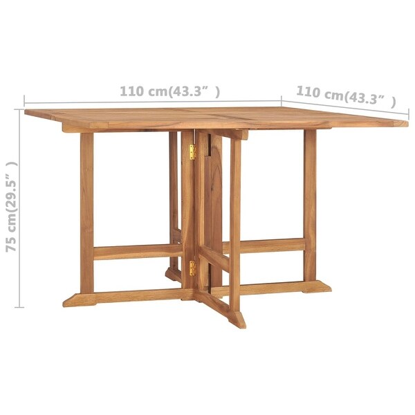 vidaXL Outdoor Dining Table Folding Patio Table Garden Furniture Solid Teak Wood