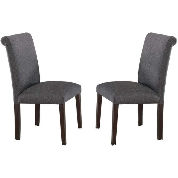Dining Room Chairs Polyfiber Tufted Set of 2