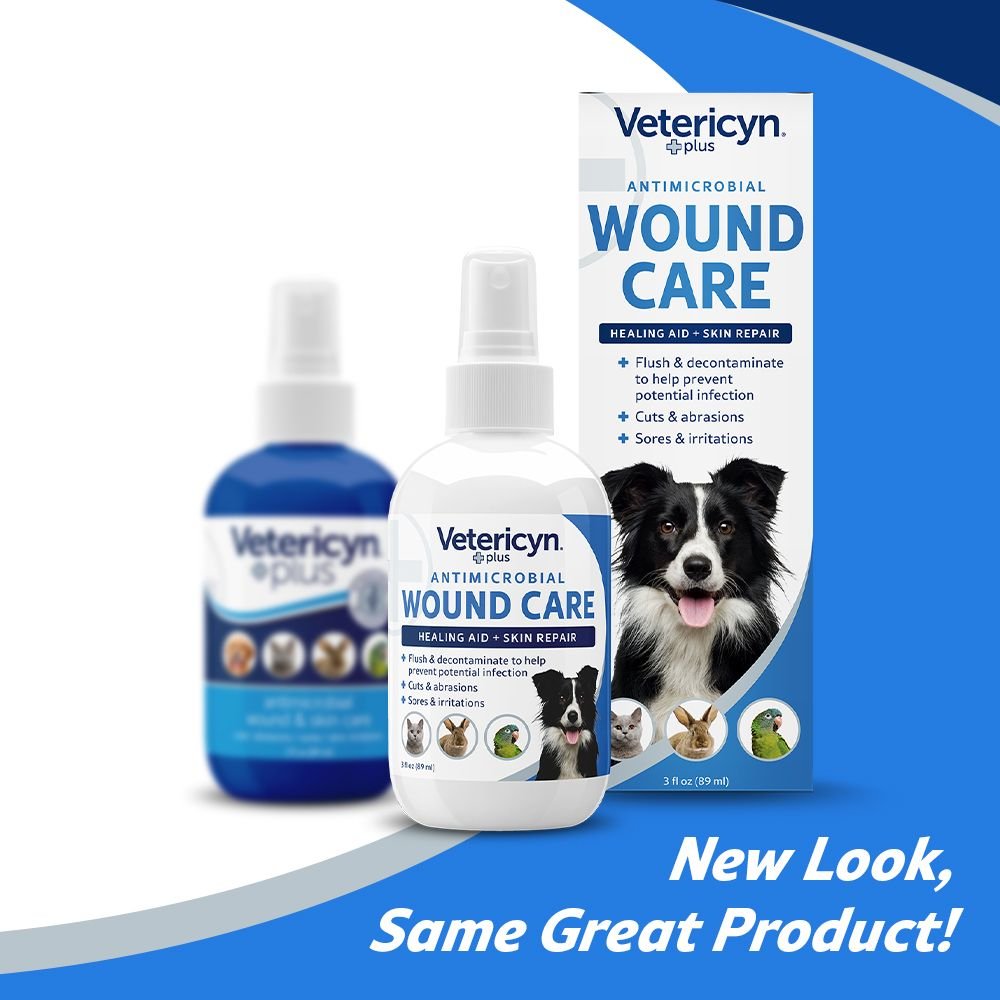 Vetericyn Plus Antimicrobial Wound Care Spray for Dogs， Cats， Horses， Birds and Small Pets