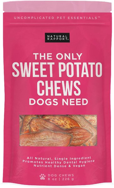 Natural Rapport The Only Sweet Potato Chews Dogs Need Dog Treats， 8-oz bag