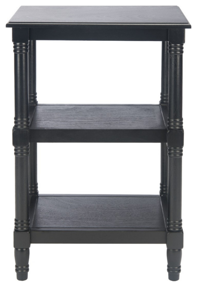 Poet 3 Shelf Accent Table Black   Asian   Side Tables And End Tables   by AED Luxury Home Decor  Houzz