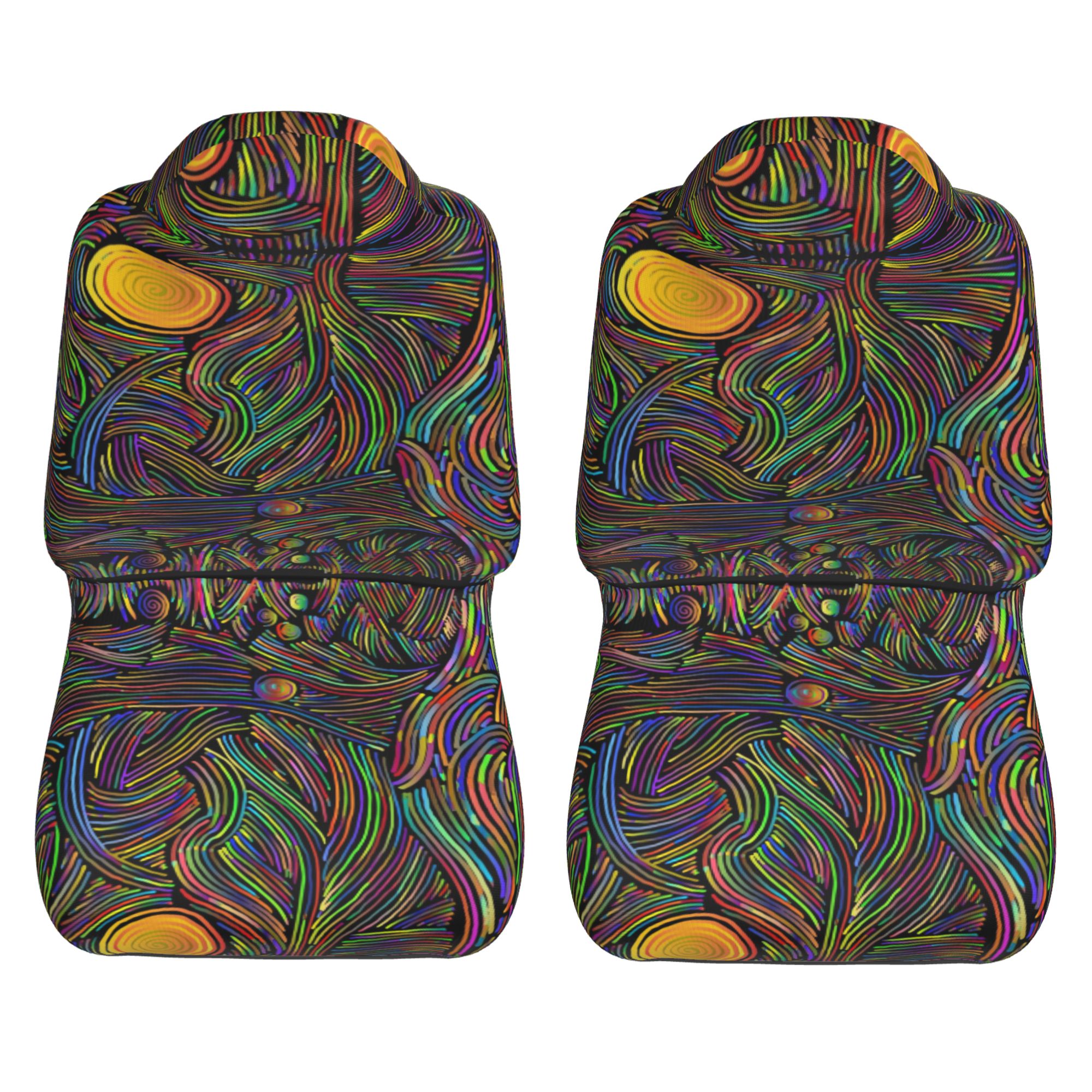 ZICANCN Car Seat Cover Abstract Psychedelic Car Front Seat Covers Protectors ， Automotive Seat Covers for Cars Trucks Suv