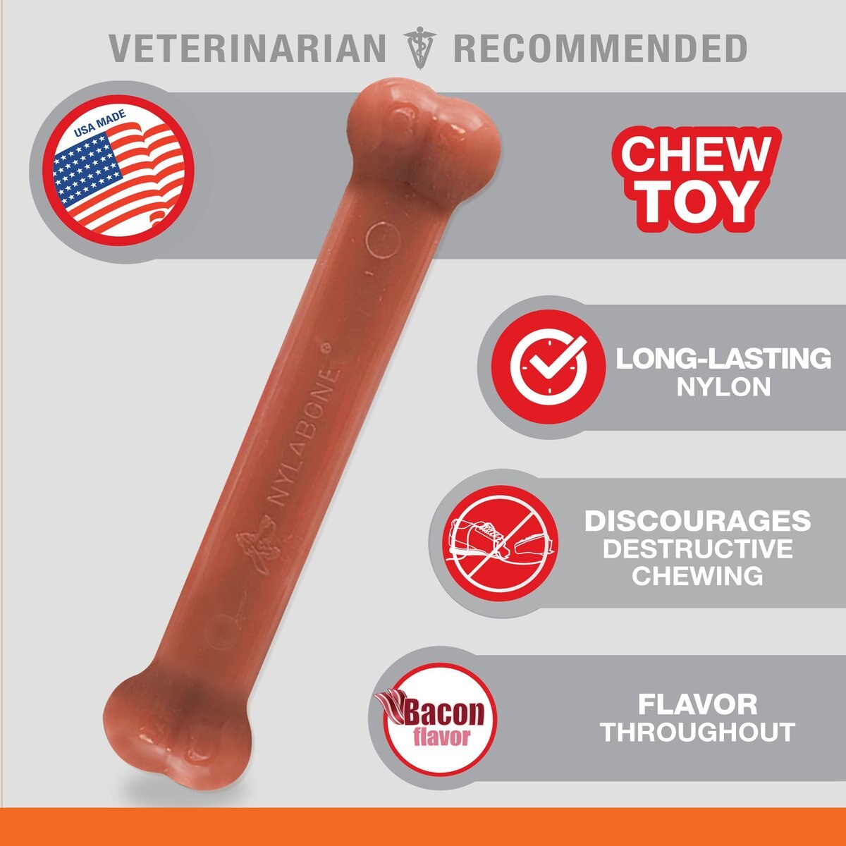 Nylabone Power Chew Bacon Flavored Dog Chew Toy