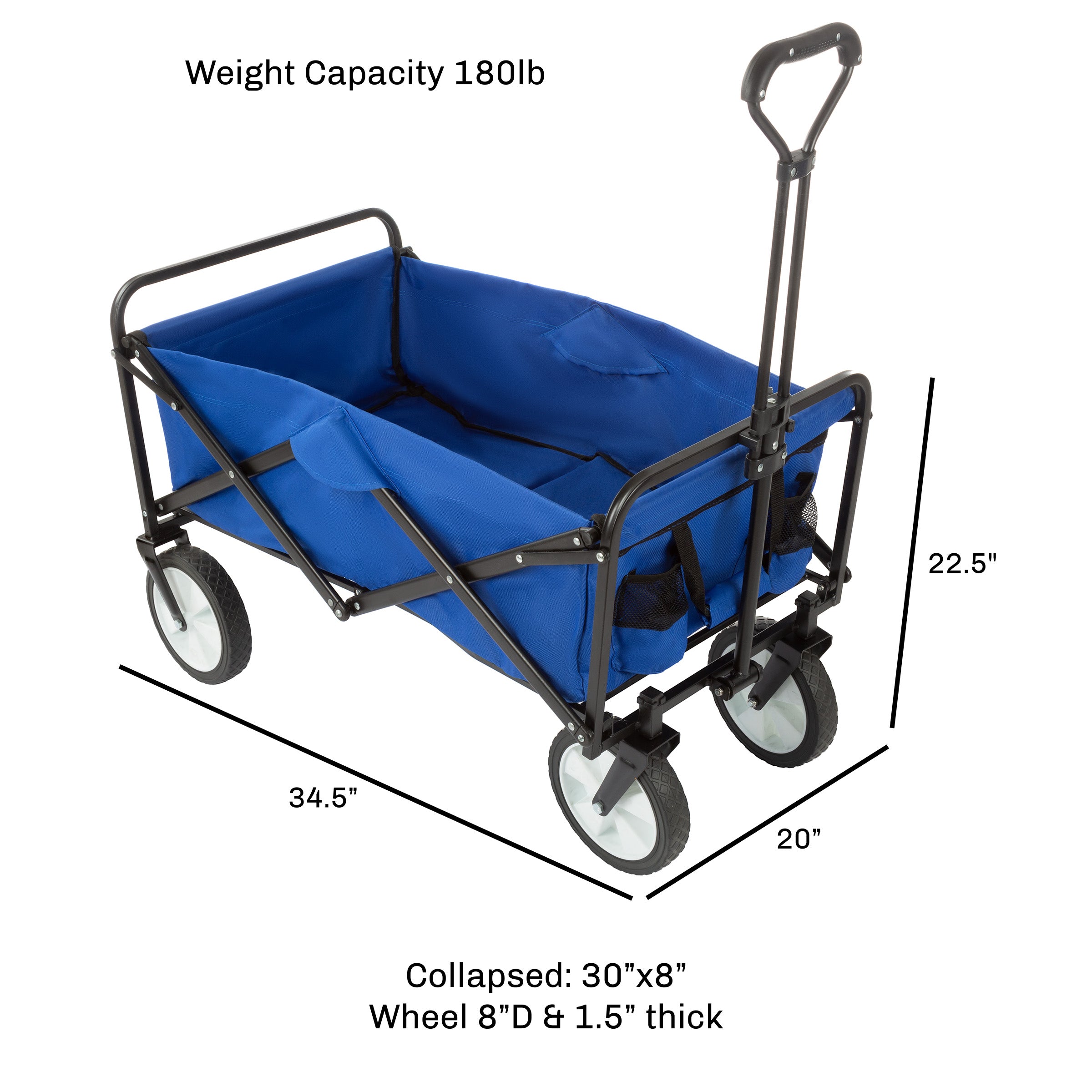 Folding Wagon All-Terrain Utility Pull Wagon, For Camping by Wakeman Outdoors