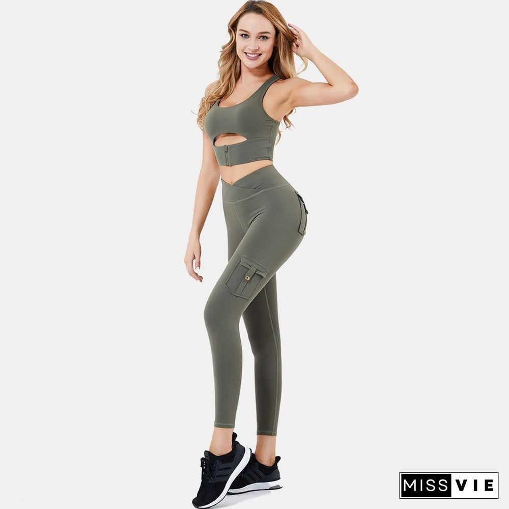 Fitness Women Yoga Set Gym 2-Piece Bras+Seamless Leggings Push Up Pants Exercise Padded Workout Running Suit Sportswear Athletic