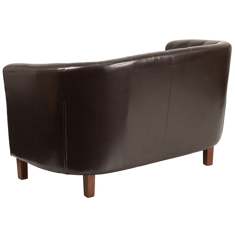 Flash Furniture HERCULES Brown Tufted Loveseat Couch