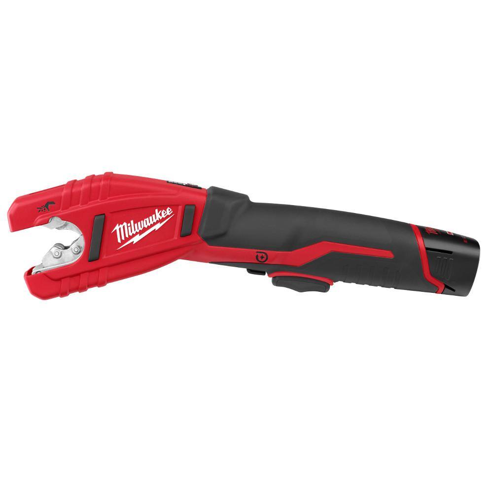 MW M12 12-Volt Lithium-Ion Force Logic Cordless Press Tool Kit with M12 Copper Tubing Cutter (3 Jaws Included) 2473-22-2471-20