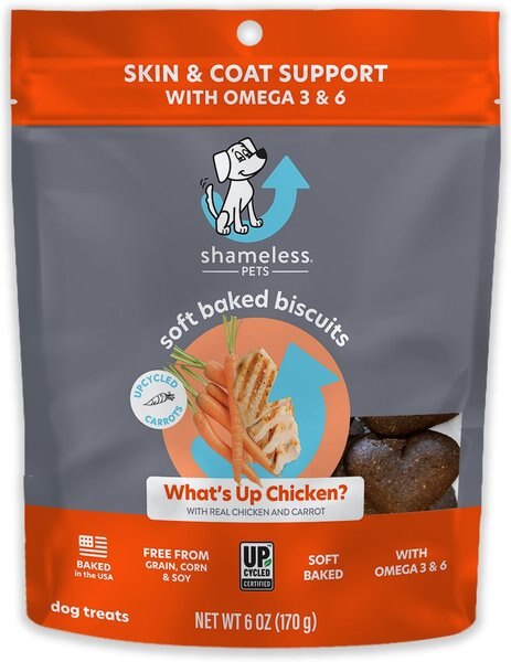 Shameless Pets Soft Baked What’s Up Chicken? Flavor Grain-Free Dog Treat， 6-oz bag