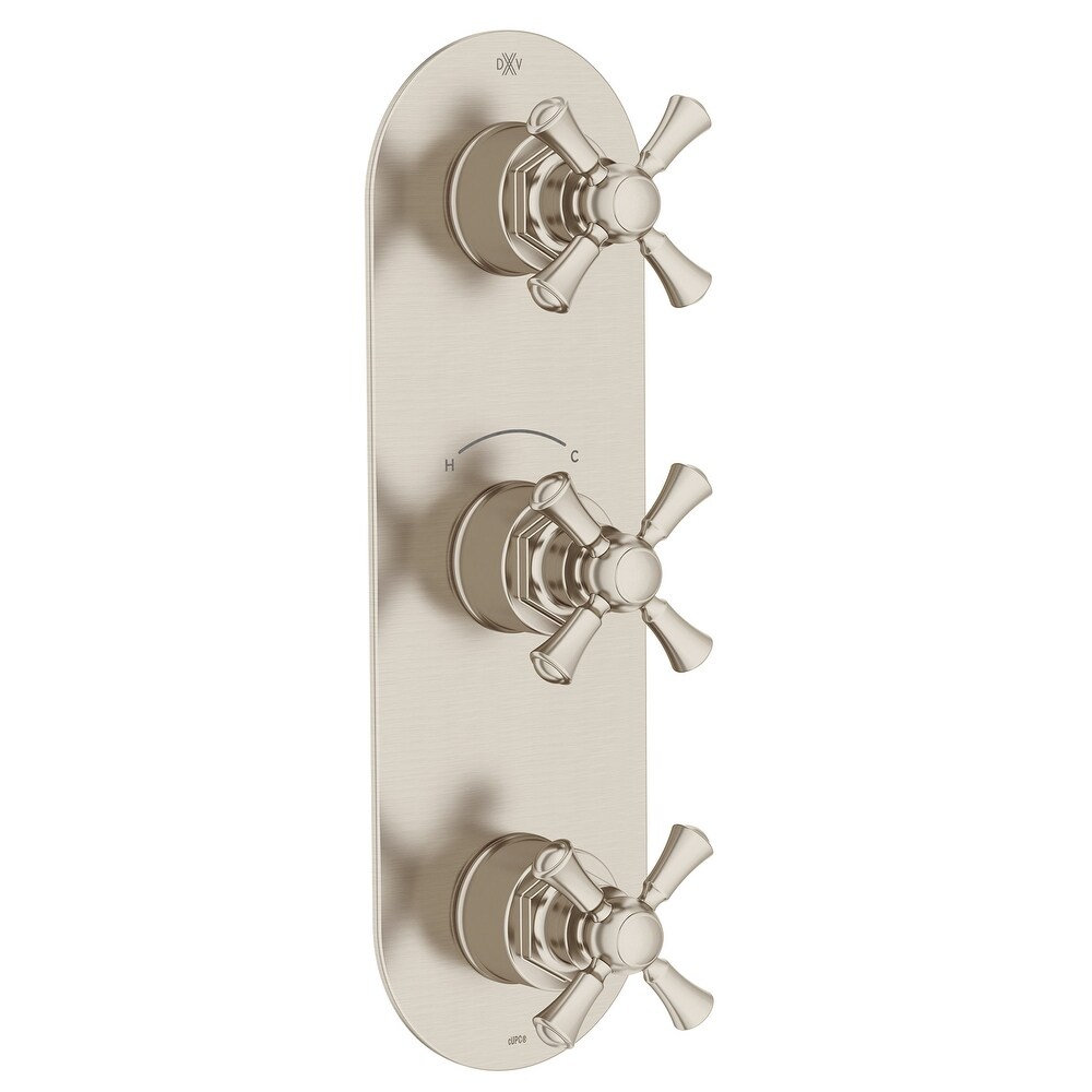 DXV Oak Hill 3 Handle Slim Valve with Cross Handles