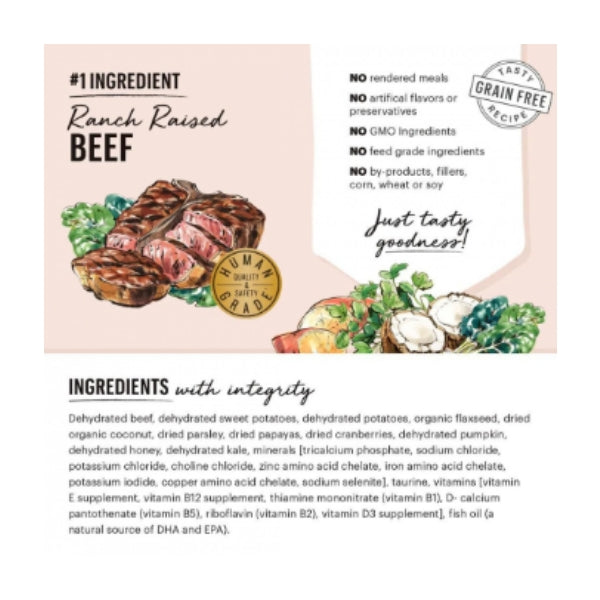 Grain Free Beef Recipe Dehydrated Dog Food;