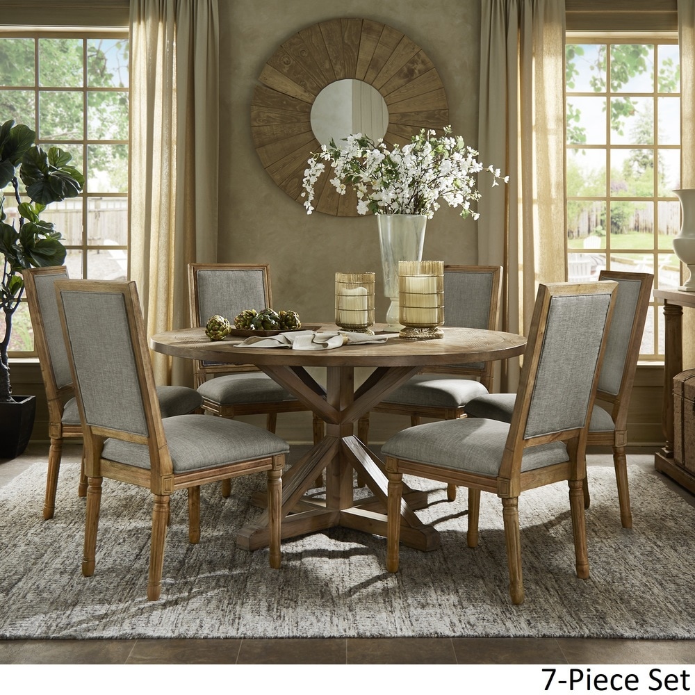 Deana Round Dining Set with Rectangular Back Chairs by iNSPIRE Q Artisan