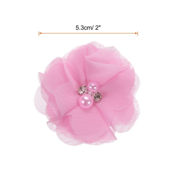 Artificial Rhinestone Chiffon Flower Heads，Flowers 2 Inch 20Pcs