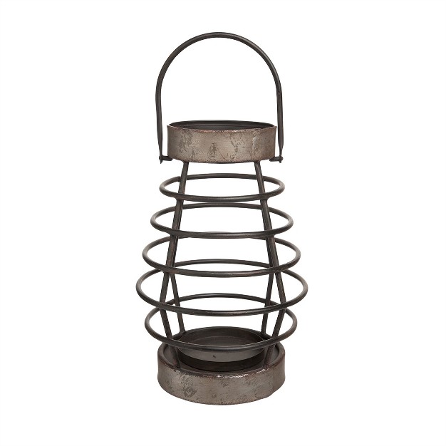 Rustic Cage Wire Metal Pillar Candle Holder Foreside Home amp Garden