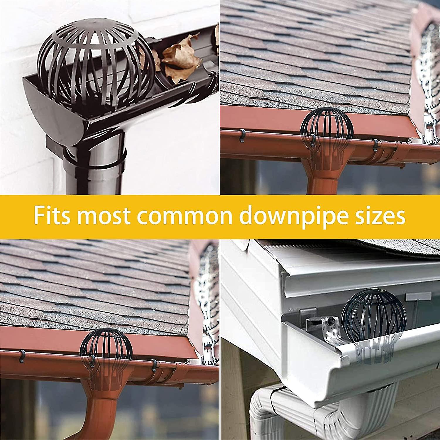 Other Sink Accessory Set Of 4 Soft Plastic Gutter Gutter Strainers To Keep Gutters Unclogged By Leaves， Moss Mud And Other Debris (black Scrollsqy)