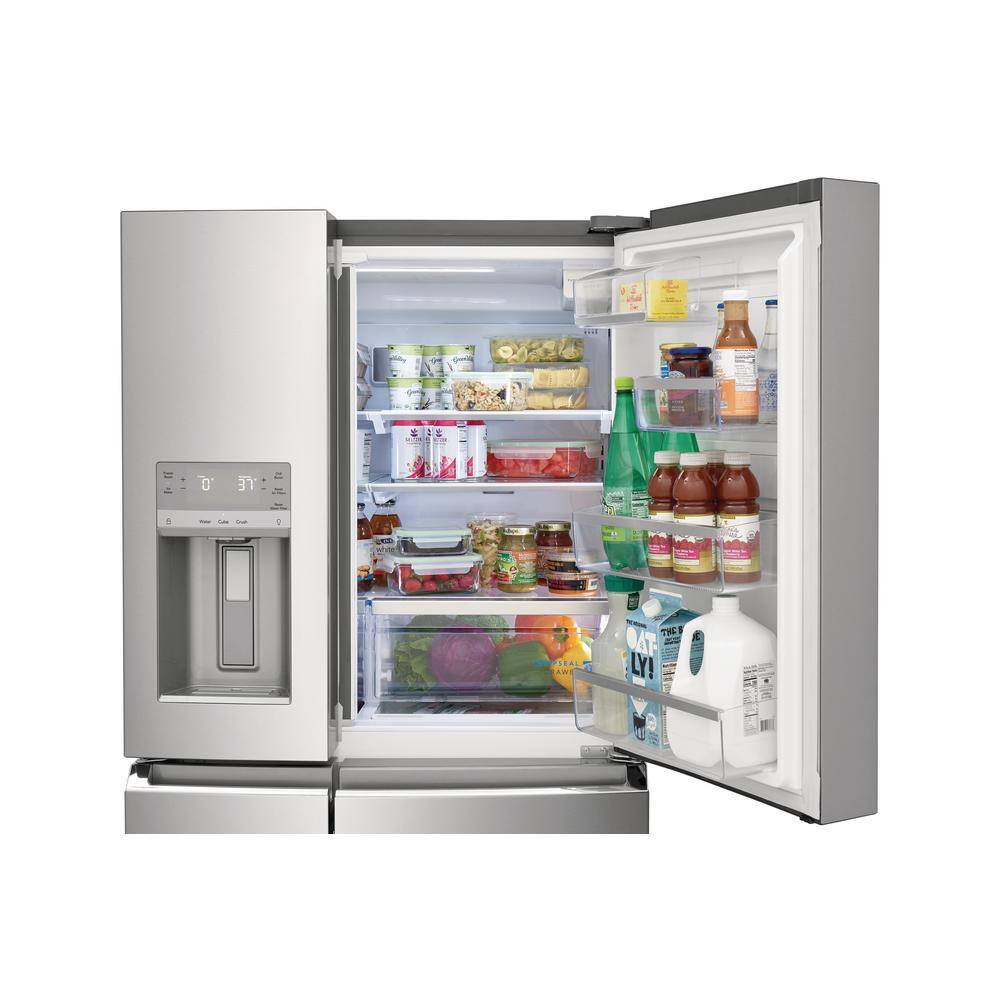 FRIGIDAIRE GALLERY 36 in. Wide 21.5 cu. ft. Counter-Depth 4-Door Refrigerator in Stainless Steel GRQC2255BF