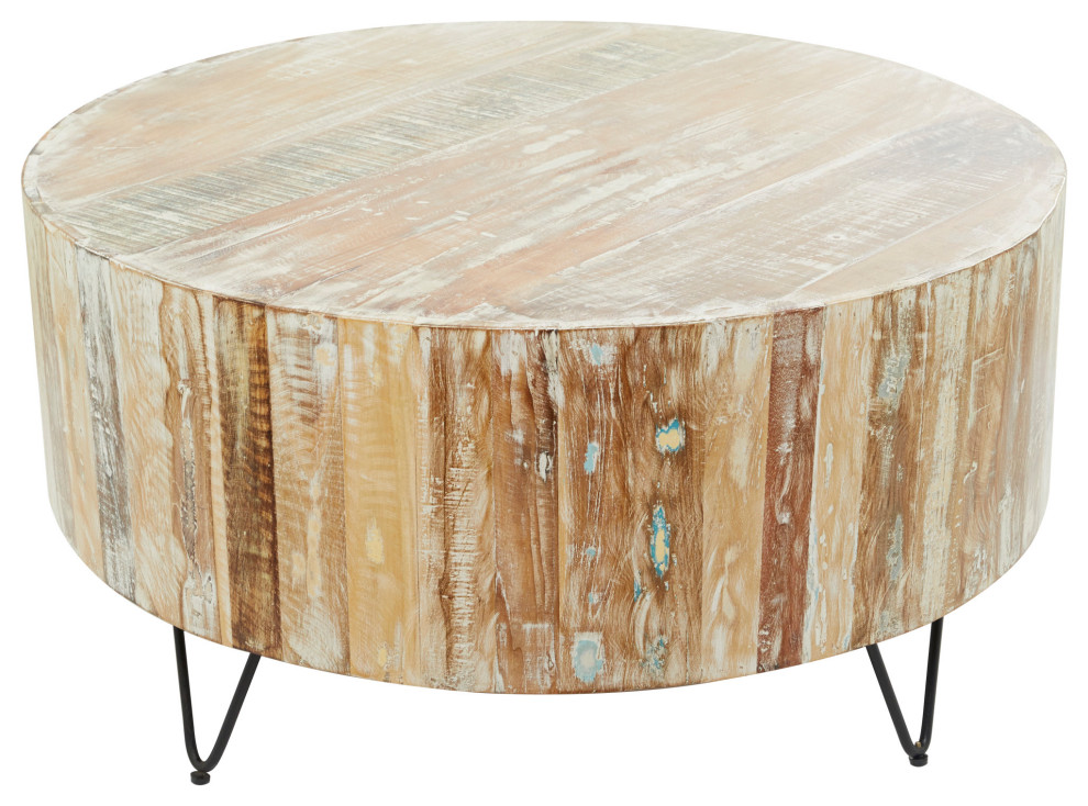 Rustic Brown Mango Wood Coffee Table 562814   Farmhouse   Coffee Tables   by Brimfield  ampMay  Houzz