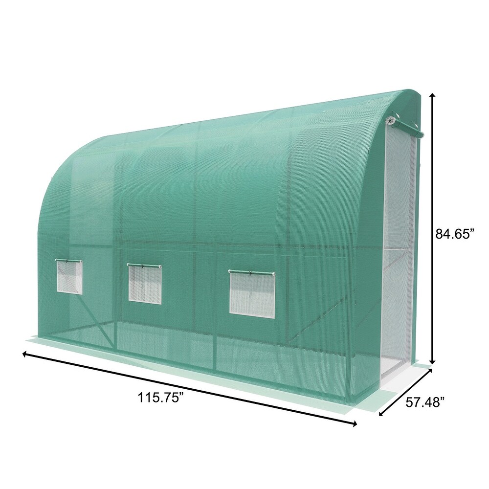 AOODOR 9.65' x 4.79' x7.05' Lean to Walk in Greenhouse   9.65' x 4.79' x7.05'