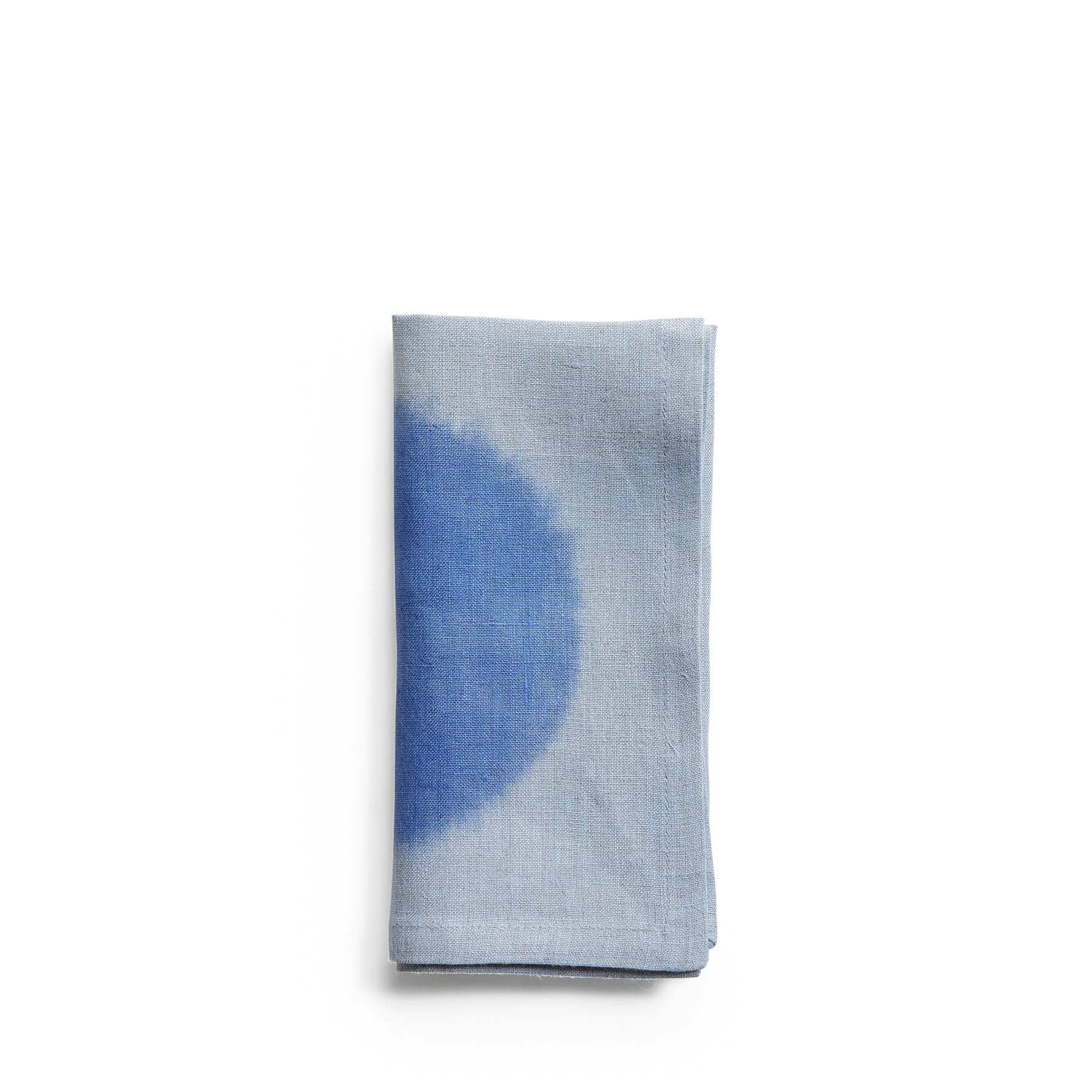 Hand-Painted Linen Napkin in Ultramarine Circle