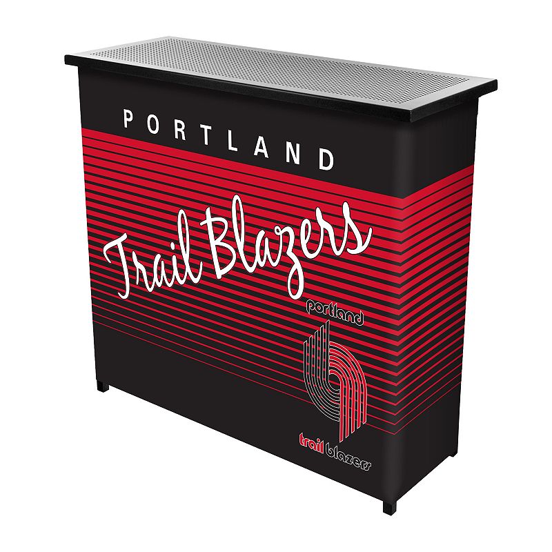 Portland Trail Blazers Hardwood Classics 2-Shelf Portable Bar with Case