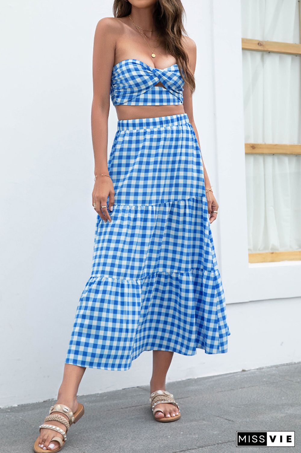 Plaid Beach Skirt Wholesale