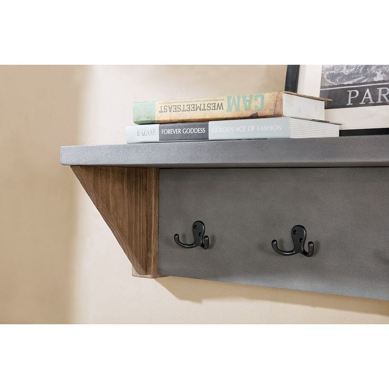 Alaterre Furniture Newport Faux Concrete Bench and Shelf Coat Rack 2-piece Set