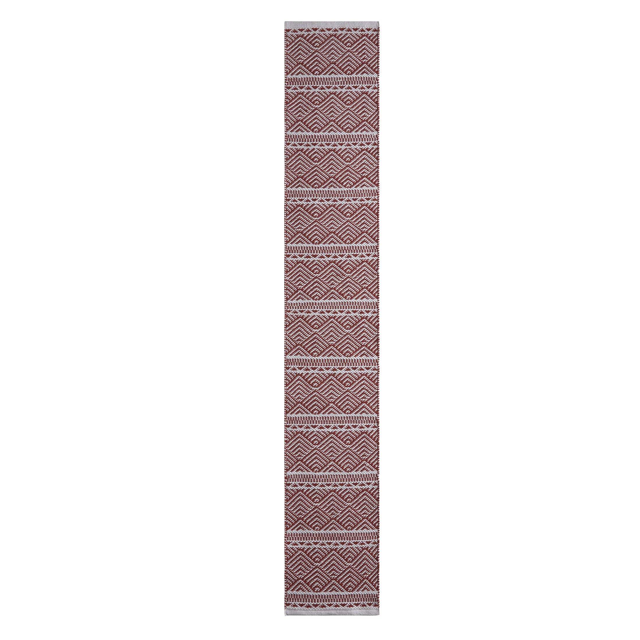 Better Homes and Gardens Geo Stripe Cotton Rich 14 x 90 Table Runner， Brick