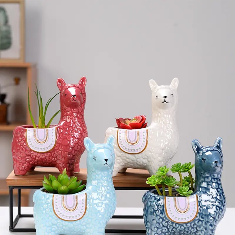 Garden Supplies Manufacture Decor Cute Animal Mini Ceramic Flower Pots For Home Decoration  Indoor Outdoor Plants