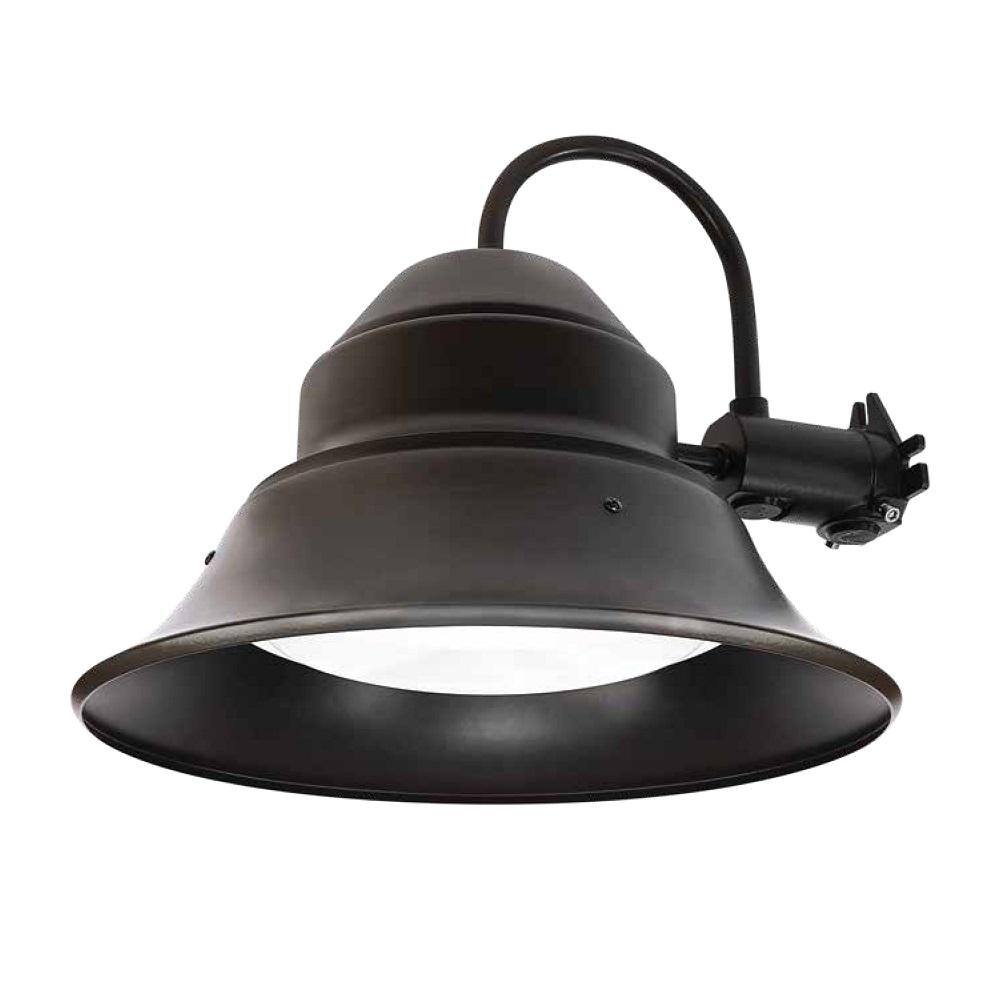 Commercial Electric 350- Watt Equivalent Integrated LED Bronze Security Wall or Post Mount Dusk to Dawn Outdoor Barn Area Light 5000K 73700V1HD