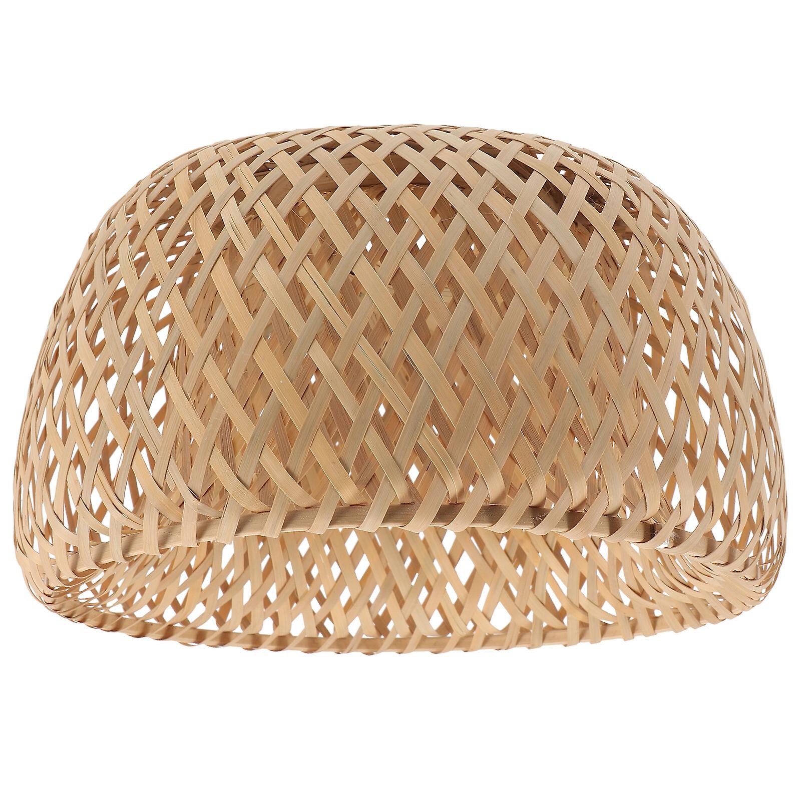 Wicker Lamp Shade Rustic Hanging Light Shade Bulb Guard Chandelier Lampshade Rattan Pendant Light