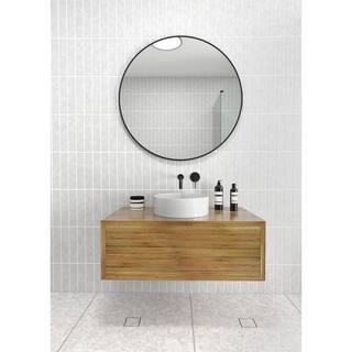 Glass Warehouse 36 in. W x 36 in. H Framed Round Bathroom Vanity Mirror in Black SF-R-36-B