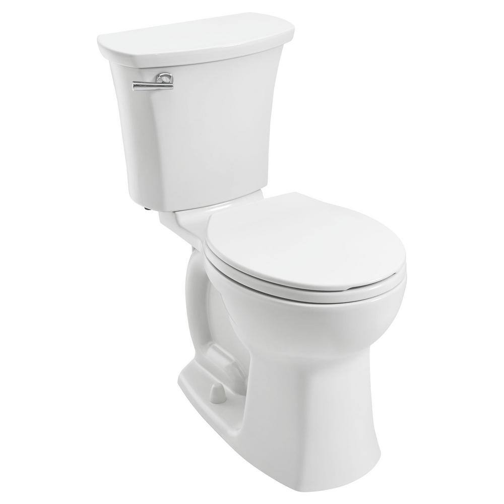 American Standard Edgemere 10 in. Rough-In 2-Piece 1.28 GPF Single Flush Right Height Round Front Toilet in White Seat Not Included 204BB104.020