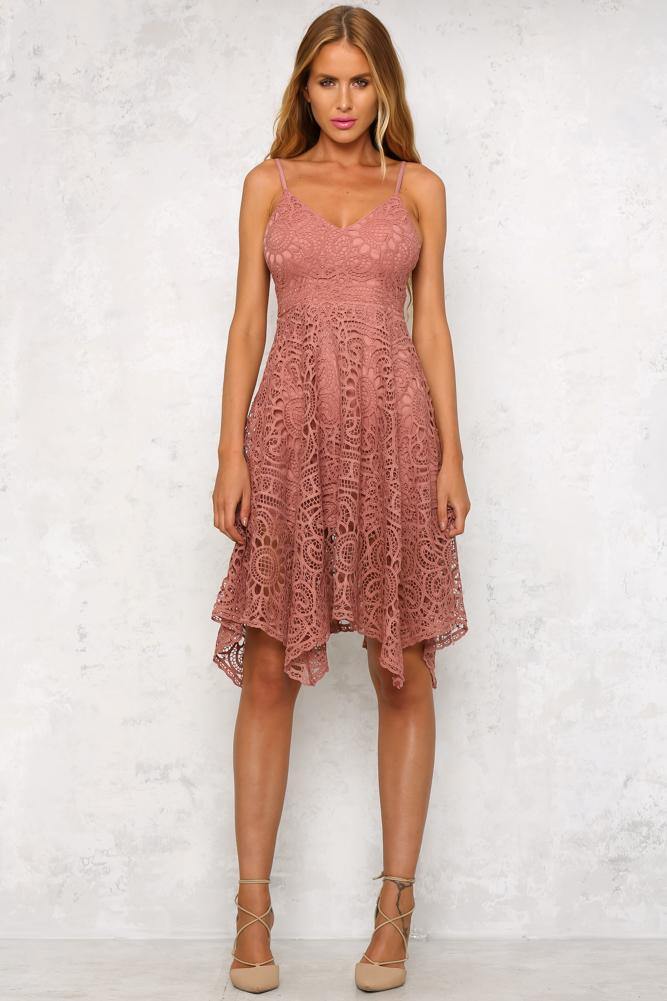 Little Birdy Midi Dress Dusty Rose