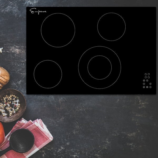 30-in 4 Elements Radiant Electric Cooktop Including Dual-Ring Element - 30