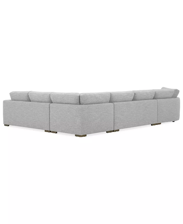 Furniture Vasher 166 4-Pc. Fabric Sectional Sofa with Cuddler