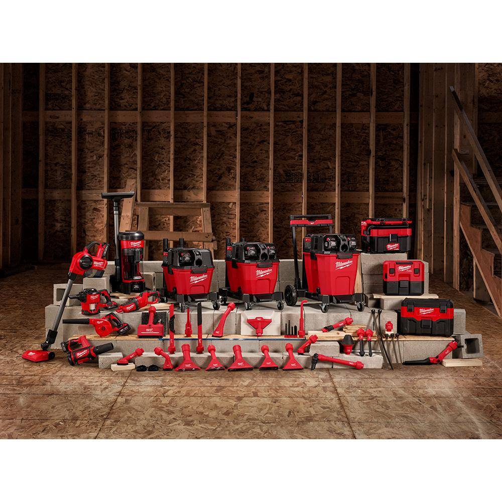 MW M18 FUEL 9 Gal. Cordless Dual-Battery WetDry Shop Vacuum with AIR-TIP 1-14 in. - 2-12 in. Right Angle Tool and Bag 0920-20-49-90-2026-49-90-2019