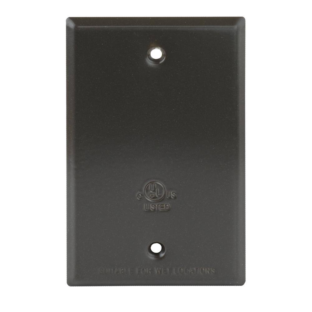 Commercial Electric Bronze 1-Gang Weatherproof Blank Cover WBC100B